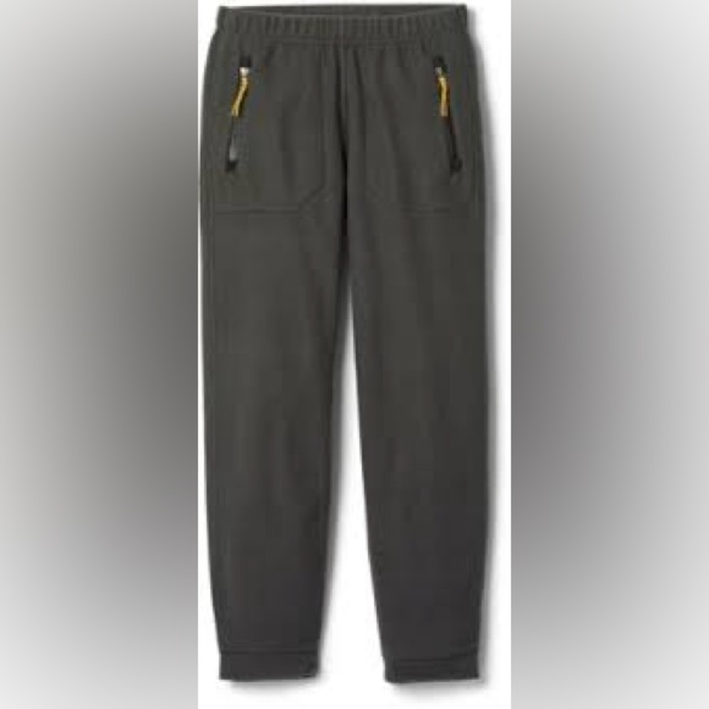 REI Black Jogger Pants with Yellow Zipper Accents